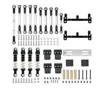 IVLAZLRG Aggiornamento 'ardata di tiro in Metallo a Bordo Servo Asta Servo Armo assorbibile Ammorto Compatibile con WPLC14 C24 1/16 MN 99S B90 98 Parti di Auto RC(Black for MN)
