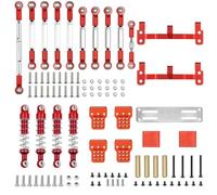 IVLAZLRG Aggiornamento 'ardata di tiro in Metallo a Bordo Servo Asta Servo Armo assorbibile Ammorto Compatibile con WPLC14 C24 1/16 MN 99S B90 98 Parti di Auto RC(Red for MN)