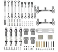 IVLAZLRG Aggiornamento 'ardata di tiro in Metallo a Bordo Servo Asta Servo Armo assorbibile Ammorto Compatibile con WPLC14 C24 1/16 MN 99S B90 98 Parti di Auto RC(Titanium for MN)