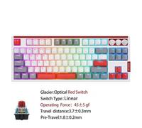 IVLAZLRG Tastiera da gioco a interruttore ottico cablato con retroilluminazione RGB scambiabile calda e 3 manopole compatibili con QMK tramite e keycaps traslucidi PBT(Red Linear Switch)