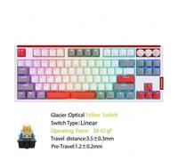 IVLAZLRG Tastiera da gioco a interruttore ottico cablato con retroilluminazione RGB scambiabile calda e 3 manopole compatibili con QMK tramite e keycaps traslucidi PBT(Yellow Linear Switch)