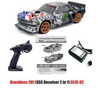 IVLAZLRG ZD Racing EX-16 1/16 RC Auto con Motore a Telecomando a Motore Brushless 4wd per la velocità del Modello Compatibile in tournée su Strada Fino a 40 km/h(Brushless 2H1 EX1602)