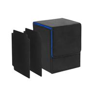IVODEELA Card Deck Box for MTG, Deckbox,Gathering Card Box per 100+ carte, in pelle PU, forte magnetico, compatibile con Magic Commander TCG, nero e blu