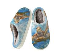 Ivolege Casa Pantofole, Acquerello Tartaruga Di Mare Con Luce Solare Womens | Memory Foam Slip On Slipper Accogliente Caldo Comodo Antiscivolo Casa Scarpe Da Camera Da Letto