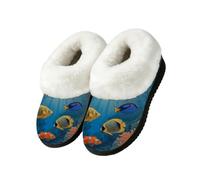 Ivolege Coral Reef Fish House Pantofole da donna | Pantofole soffici, pantofole antiscivolo e chiuse in memory foam, lavabili in lavatrice, comode pantofole per interni ed