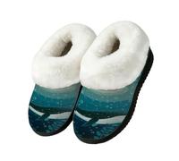 Ivolege Pantofole da donna a forma di balena di mare profondo | Pantofole soffici, pantofole antiscivolo e chiuse in memory foam, lavabili in lavatrice, comode pantofole per interni ed