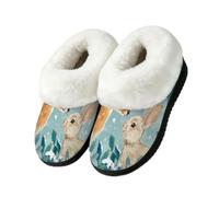 Ivolege Pantofole invernali da donna con cervo e coniglio | Pantofole soffici, pantofole antiscivolo e chiuse in memory foam, lavabili in lavatrice, comode pantofole per interni ed