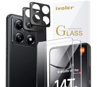 iVoler 2+2 Stück Schutz Glas für Xiaomi 14T PRO, 2 Stücke Schutzfolie mit 2 Stück Kameraschutz, 9H Härte, HD Klar, Anti-Kratz, Anti-Bläschen