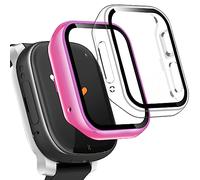 iVoler 2 Pezzi Cover con Vetro Temperato per Xplora X6 Play, Copertura Completa Custodia Rigida PC, HD Clear Pellicola Protettiva Anti-Graffio Case, Trasparente + Rosa