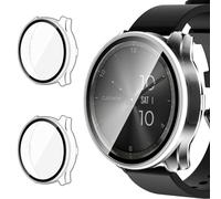 iVoler 2 Pezzi Cover per Garmin Vivomove Trend con Vetro Temperato, Copertura Completa Sottile Custodia Trasparente Rigida PC, HD Clear Pellicola Protettiva Anti-Graffio Case