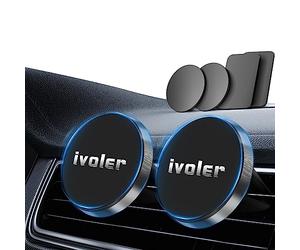 iVoler 2 supporti per cellulare universale per auto, per aerazione magnetica, supporto magnetico per telefono cellulare, per diversi modelli di telefono (nero)