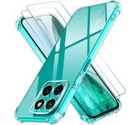 iVoler 3 in 1 Cover per Honor X8C con 2 Pezzi Pellicola Vetro Temperato, Trasparente Antiurto Custodia, Sottile Morbida in Silicone TPU Protettiva Case