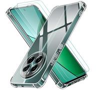 iVoler 3 in 1 Cover per Realme 12 4G / Realme 12 Plus 5G con 2 Pezzi Pellicola Vetro Temperato, Custodia Antiurto Anti-Graffio Trasparente, Sottile Morbida in Silicone TPU Protettiva Case