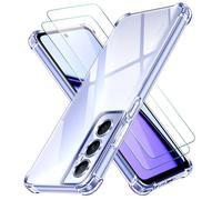 iVoler 3 in 1 Cover per Realme C65 con 2 Pezzi Pellicola Vetro Temperato, Trasparente Antiurto Custodia, Sottile Morbida in Silicone TPU Protettiva Case