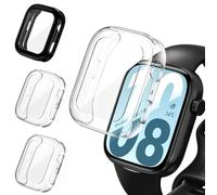 iVoler 3 Pezzi Clear Cover con Pellicola Protettiva per Honor Watch X5i, Copertura Completa Custodia Anti-Graffio Ultra Sottile Morbida TPU Case, 2 Trasparente + 1 Nero