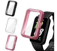iVoler 3 Pezzi Clear Cover con Pellicola Protettiva per Samsung Galaxy Fit 3, Copertura Completa Custodia Anti-Graffio Ultra Sottile Morbida TPU Case, Trasparente + Nero + Rosa