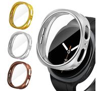 iVoler 3 Pezzi Clear Cover con Pellicola Protettiva per Samsung Galaxy Watch 9/8 40mm, Copertura Completa Custodia Anti-Graffio Ultra Sottile Morbida TPU Case, Oro + Argento + Oro Rosa