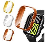 iVoler 3 Pezzi Clear Cover con Pellicola Protettiva per Xiaomi Redmi Watch 5 / Redmi Watch 4, Copertura Completa Custodia Anti-Graffio Ultra Sottile Morbida TPU Case, Trasparente + Nero + Oro Rosa