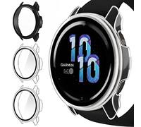 iVoler 3 Pezzi Cover con Vetro Temperato per Garmin Venu 2S 40mm / Vivoactive 4S 40mm, Copertura Completa Custodia Rigida PC, HD Clear Pellicola Protettiva Anti-Graffio Case, 2 Trasparente + 1 Nero