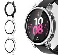 iVoler 3 Pezzi Cover con Vetro Temperato per Huawei Watch GT 2 42mm, Copertura Completa Custodia Rigida PC, HD Clear Pellicola Protettiva Anti-Graffio Case, 2 Trasparente + 1 Nero
