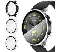 iVoler 3 Pezzi Cover con Vetro Temperato per Huawei Watch GT 4 41mm, Copertura Completa Custodia Rigida PC, HD Clear Pellicola Protettiva Anti-Graffio Case, 2 Trasparente + 1 Nero