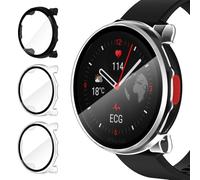 iVoler 3 Pezzi Cover con Vetro Temperato per Polar Vantage V3, Copertura Completa Pellicola Protettiva Custodia Antiurto, Sottile Anti-Graffio Rigida Bumper Case, 2 Trasparente + 1 Nero