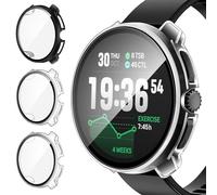 iVoler 3 Pezzi Cover con Vetro Temperato per Suunto Race 2, Copertura Completa Pellicola Protettiva Custodia Antiurto, Sottile Anti-Graffio Rigida Bumper Case, 2 Trasparente + 1 Nero