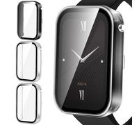iVoler 3 Pezzi Cover con Vetro Temperato per Xiaomi Smart Band 8 Pro, Copertura Completa Custodia Rigida PC, HD Clear Pellicola Protettiva Anti-Graffio Case, 2 Trasparente + 1 Nero