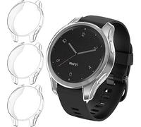 iVoler 3 Pezzi Cover e Pellicola Protettiva per Garmin Venu 2S 40mm / Vivoactive 4S 40mm, Copertura Completa Custodia Trasparente, Sottile Morbida TPU Anti-Graffio Protezione Schermo Antiurto Case