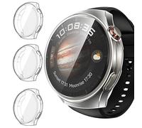 iVoler 3 Pezzi Cover e Pellicola Protettiva per Huawei Watch 4 Pro, Copertura Completa Custodia Trasparente, Ultra Sottile Morbida TPU Anti-Graffio Protezione Schermo Antiurto Case