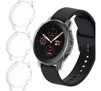 iVoler 3 Pezzi Cover e Pellicola Protettiva per Samsung Galaxy Watch Active 2 44mm, Copertura Completa Custodia Trasparente, Ultra Sottile Morbida TPU Anti-Graffio Protezione Schermo Antiurto Case
