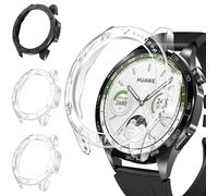 iVoler 3 Pezzi Cover per Huawei Watch GT 4 46mm, Custodia Antiurto HD Clear, Ultra Sottile Anti-Graffio Rigida PC Bumper Protettiva Case, 2 Trasparente + 1 Nero