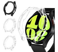 iVoler 3 Pezzi Cover per Samsung Galaxy Watch 6 40mm, Custodia Antiurto HD Clear, Ultra Sottile Anti-Graffio Rigida PC Bumper Protettiva Case, 2 Trasparente + 1 Nero