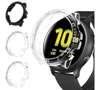 iVoler 3 Pezzi Cover per Samsung Galaxy Watch Active 2 44mm, Custodia Antiurto HD Clear, Ultra Sottile Anti-Graffio Rigida PC Bumper Protettiva Case, 2 Trasparente + 1 Nero