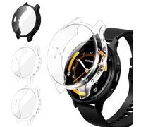 iVoler 3 Pezzi HD Clear Cover con Pellicola Protettiva per Garmin Venu 3S 41mm, Copertura Completa Custodia Anti-Graffio Ultra Sottile Morbida TPU Case, 2 Trasparente + 1 Nero
