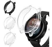 iVoler 3 Pezzi HD Clear Cover con Pellicola Protettiva per Garmin Vivoactive 6, Copertura Completa Custodia Anti-Graffio Ultra Sottile Morbida TPU Case, 2 Trasparente + 1 Nero