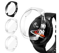 iVoler 3 Pezzi HD Clear Cover con Pellicola Protettiva per Huawei Watch GT 2e, Copertura Completa Custodia Anti-Graffio Ultra Sottile Morbida TPU Case, 2 Trasparente + 1 Nero