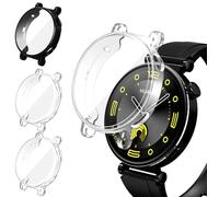 iVoler 3 Pezzi HD Clear Cover con Pellicola Protettiva per Huawei Watch GT 4 41mm, Copertura Completa Custodia Anti-Graffio Ultra Sottile Morbida TPU Case, 2 Trasparente + 1 Nero