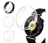 iVoler 3 Pezzi HD Clear Cover con Pellicola Protettiva per Huawei Watch GT 6 41mm, Copertura Completa Custodia Anti-Graffio Ultra Sottile Morbida TPU Case, 2 Trasparente + 1 Nero