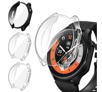 iVoler 3 Pezzi HD Clear Cover con Pellicola Protettiva per Oppo Watch X/OnePlus Watch 2, Copertura Completa Custodia Anti-Graffio Ultra Sottile Morbida TPU Case, 2 Trasparente + 1 Nero