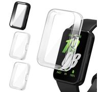 iVoler 3 Pezzi HD Clear Cover con Pellicola Protettiva per Samsung Galaxy Fit 3, Copertura Completa Custodia Anti-Graffio Ultra Sottile Morbida TPU Case, 2 Trasparente + 1 Nero