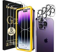 iVoler 3 Pezzi Pellicola Vetro Temperato per iPhone 14 PRO Max 6.7 Pollici, con 3 Pezzi Pellicola Fotocamera e Strumento di Installazione, Pellicola Protettiva Protezione Schermo Anti Graffio