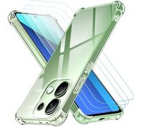 iVoler 4 in 1 Cover per Xiaomi Redmi Note 13 4G (Non per Redmi Note 13 5G) con 3 Pezzi Pellicola Vetro Temperato, Trasparente Antiurto Custodia, Sottile Morbida in Silicone TPU Protettiva Case