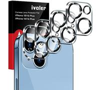 iVoler 4 Pezzi Pellicola Fotocamera per iPhone 14/iPhone 15/iPhone 14 Plus/iPhone 15 Plus, [Copertura Completa] Anti Graffio Camera Vetro Temperato Protezione Lente Pellicola, Durezza 9H, Senza Bolle