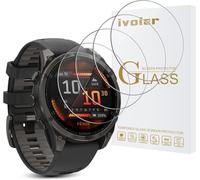 iVoler 4 Pezzi Vetro Temperato per Garmin Fenix 8 51mm Amoled/Solar/Sapphire Solar (Non per Garmin Fenix 8 43mm e 47mm), Pellicola Protettiva Protezione Schermo Anti Graffio, Durezza 9H, HD Chiaro