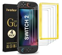 iVoler 4 Pezzi Vetro Temperato per Nintendo Switch 2 (2025) - Installazione in 30s! Con Strumento di Installazione, Protezione Schermo Anti-Graffio, HD Chiaro, Senza Bolle