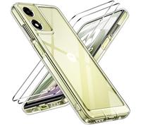 iVoler Anti Ingiallimento Chiaro Cover per Motorola Moto E14 / G04 / G04S / G24 / G24 Power con 2 Pezzi Pellicola Vetro Temperato, [Antiurto di Grado Militare] Custodia Trasparente Sottile Case