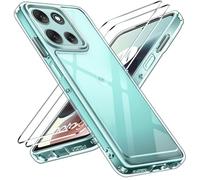 iVoler Anti Ingiallimento Chiaro Cover per Motorola Moto G56 5G con 2 Pezzi Pellicola Vetro Temperato, [Antiurto di Grado Militare] Custodia Anti-Graffio Trasparente Sottile Case