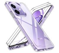 iVoler Anti Ingiallimento Chiaro Cover per OPPO A40 / A40m / A60 5G (Non per OPPO A60 4G) con 2 Pezzi Pellicola Vetro Temperato, [Antiurto di Grado Militare] Custodia Trasparente Sottile Case