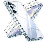 iVoler Chiaro Cover per Samsung Galaxy S24 5G (Non per Samsung Galaxy S25 / A25) con 2 Pezzi Pellicola Vetro Temperato, [Antiurto di Grado Militare] Custodia Trasparente Sottile Case (Blu)